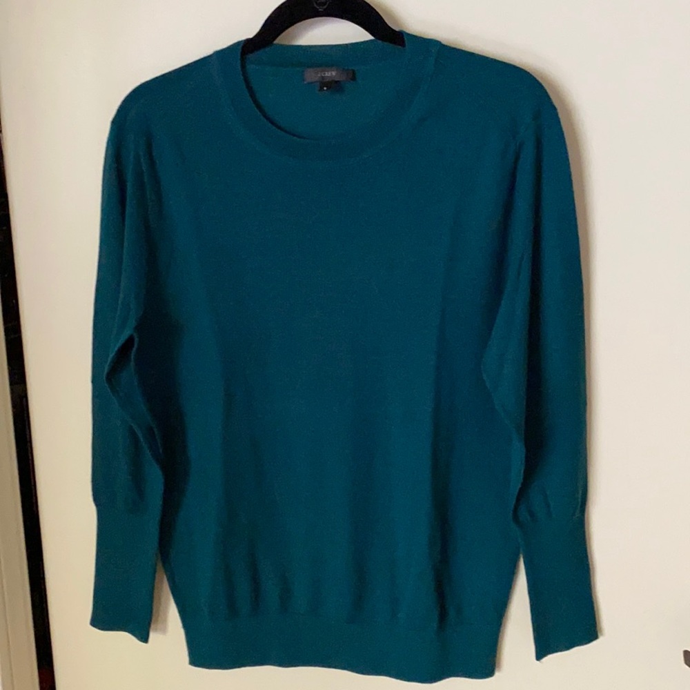 JCrew Merino wool forest green crew neck sweater